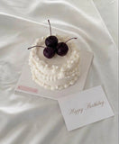 Velvet cherry dress cake candle